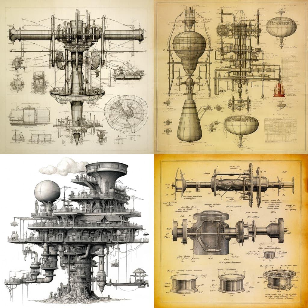 Patent drawing style, Midjourney V5.1, render 1 of 4