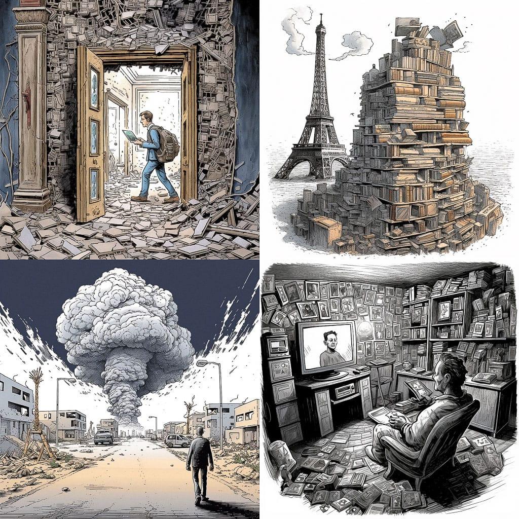 Patrick Chappatte style, Midjourney V5.1, render 1 of 4