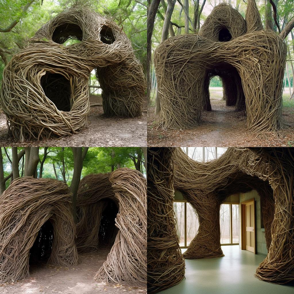 Patrick Dougherty style, Midjourney V5.1, render 1 of 4