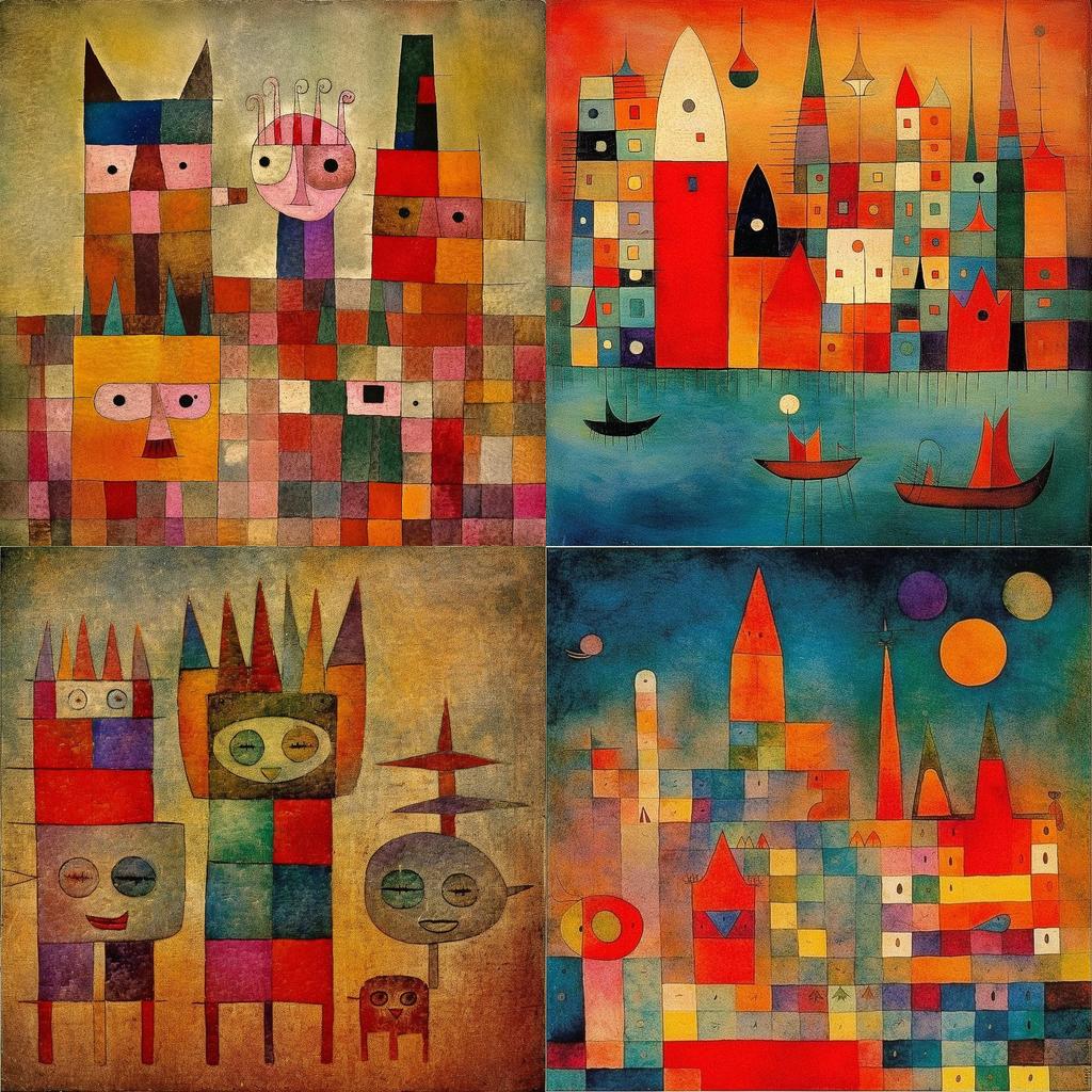 Paul Klee style, Midjourney V5.1, render 1 of 4