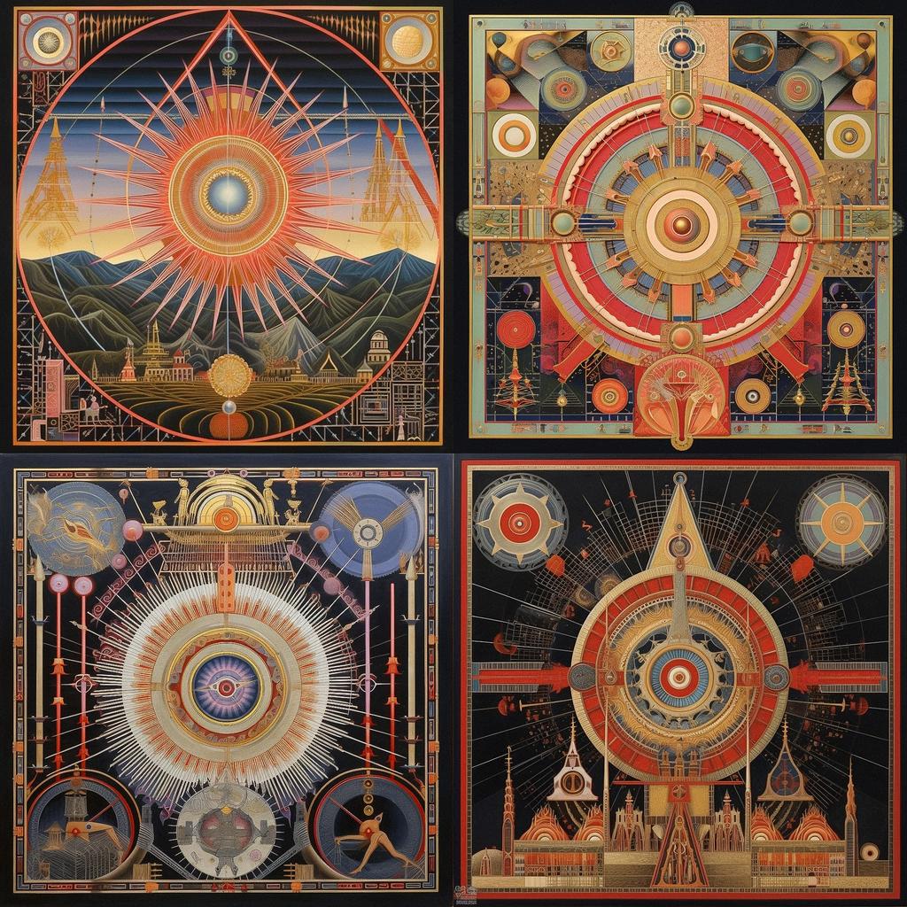 Paul Laffoley style, Midjourney V5.1, render 1 of 4