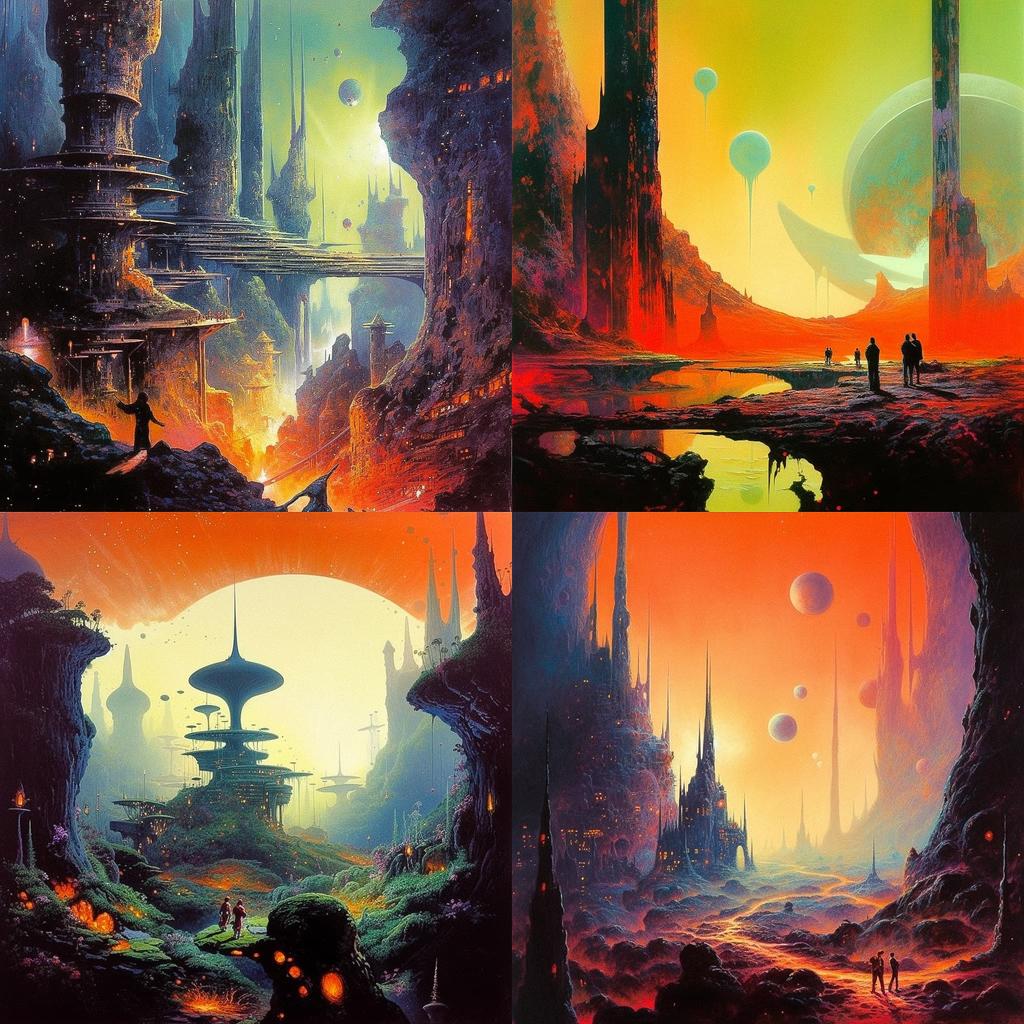 Paul Lehr style, Midjourney V5.1, render 1 of 4