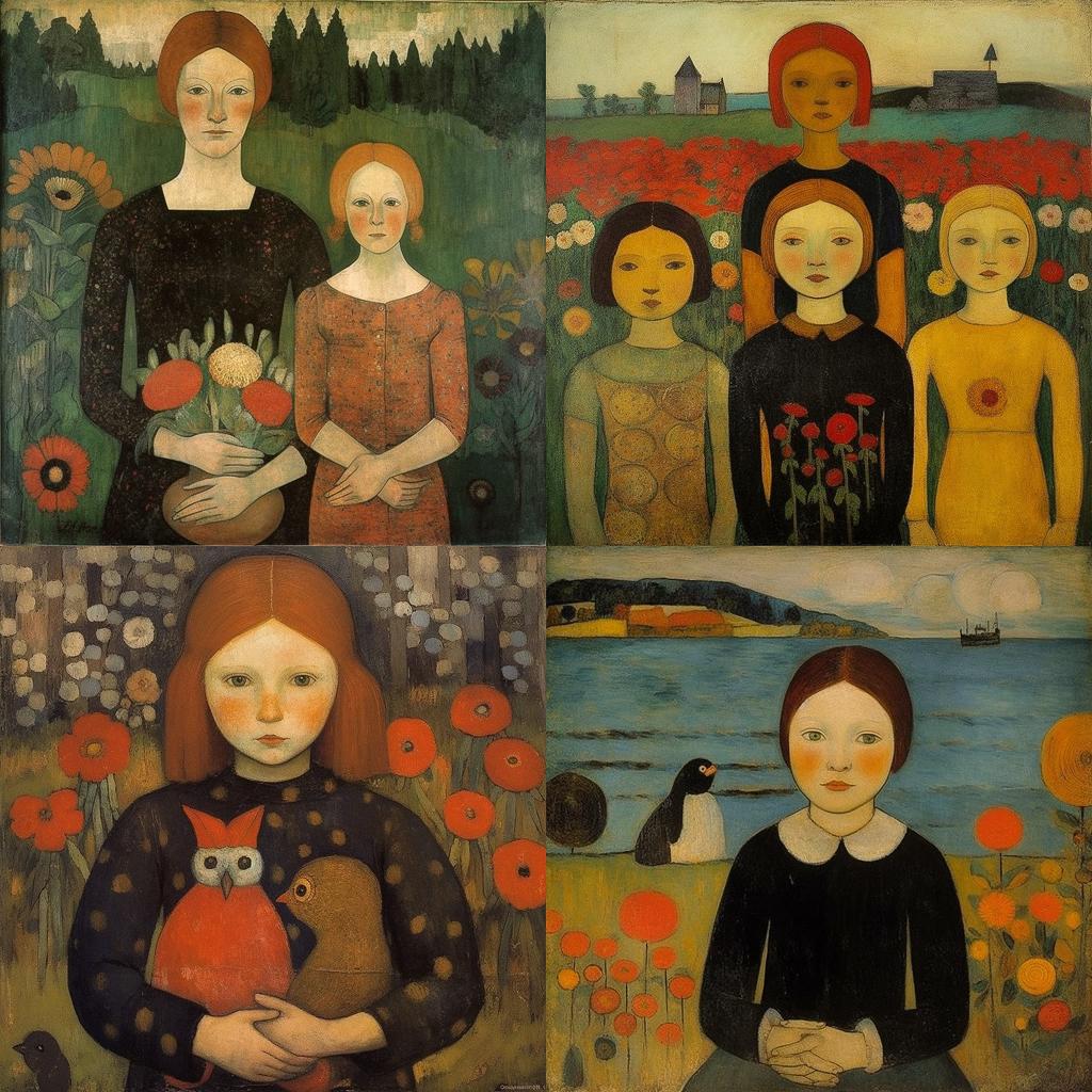 Paula Modersohn-Becker style, Midjourney V5.1, render 1 of 4