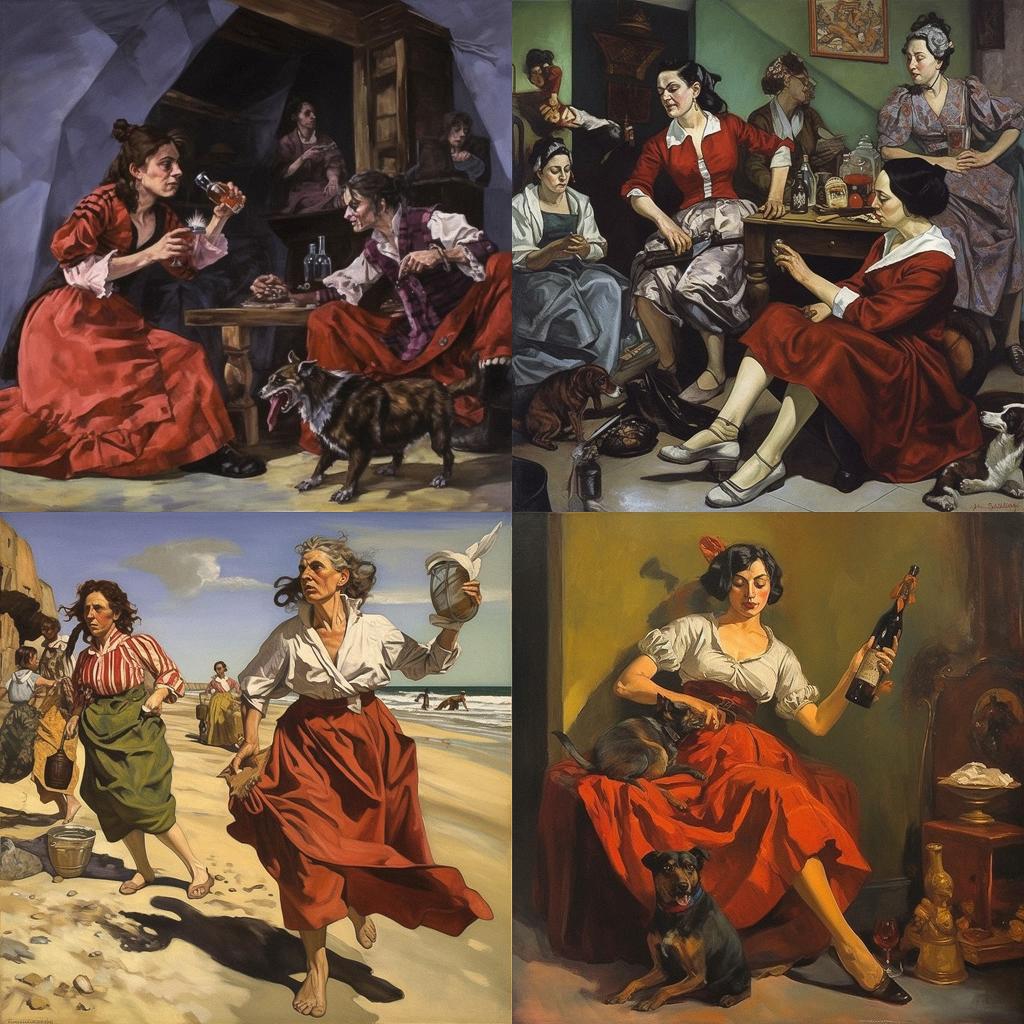 Paula Rego style, Midjourney V5.1, render 1 of 4