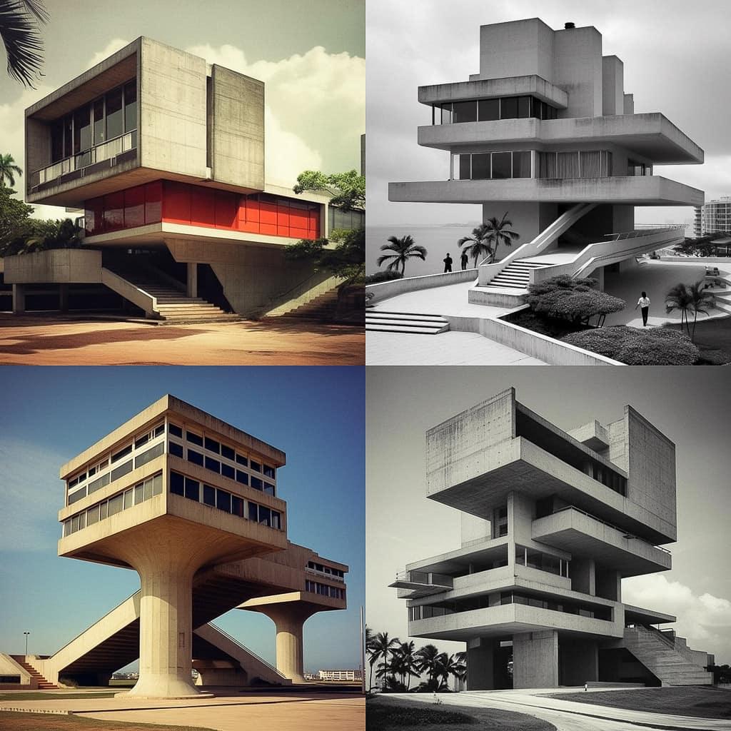 Paulo Mendes da Rocha style, Midjourney V5.1, render 1 of 4