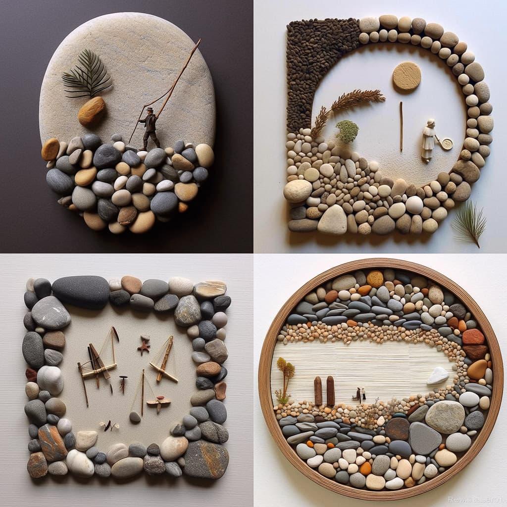 Pebble art style, Midjourney V5.1, render 1 of 4
