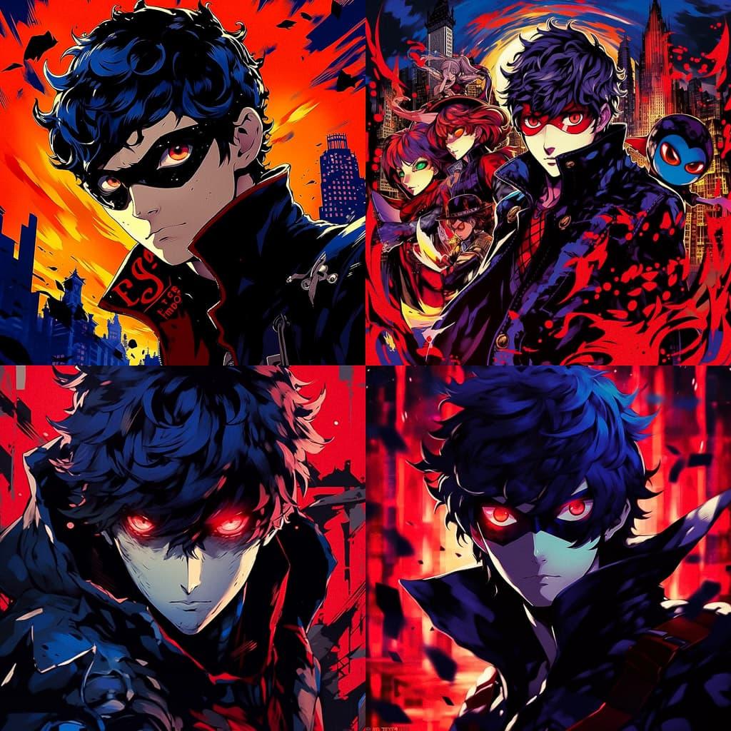 Persona 5 Strikers style, Midjourney V5.1, render 1 of 4