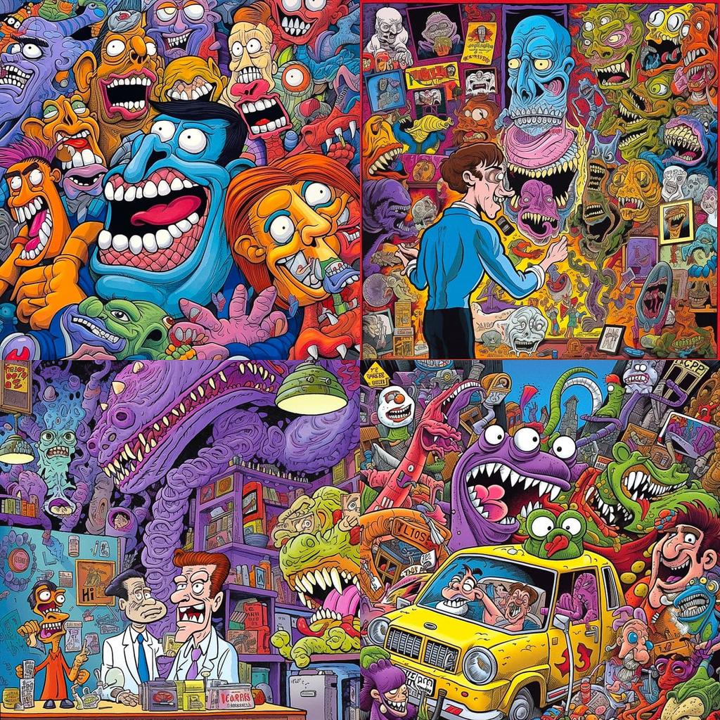 Peter Bagge style, Midjourney V5.1, render 1 of 4