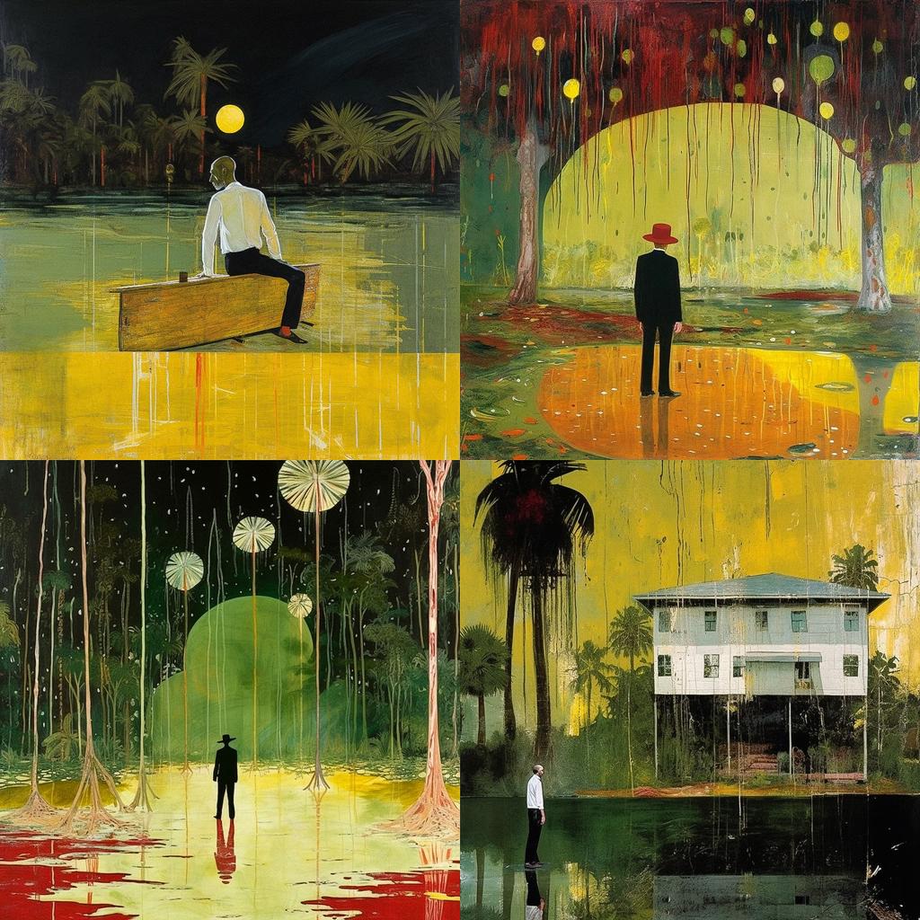 Peter Doig style, Midjourney V5.1, render 1 of 4