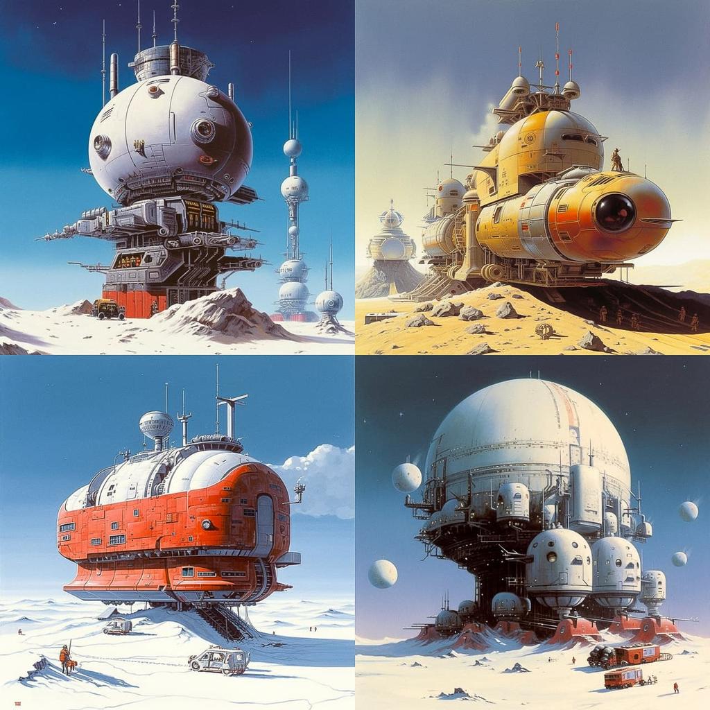 Peter Elson style, Midjourney V5.1, render 1 of 4