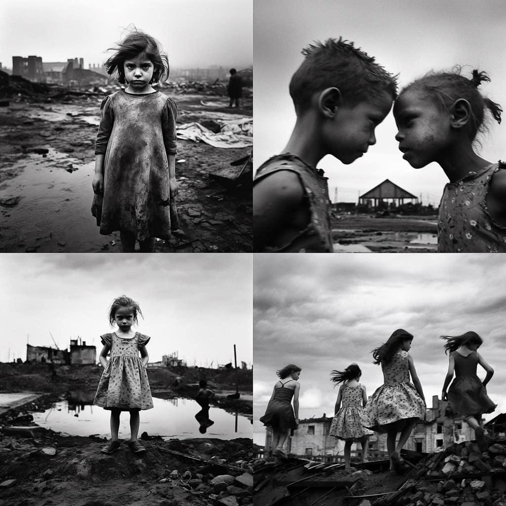 Philip Jones Griffiths style, Midjourney V5.1, render 1 of 4