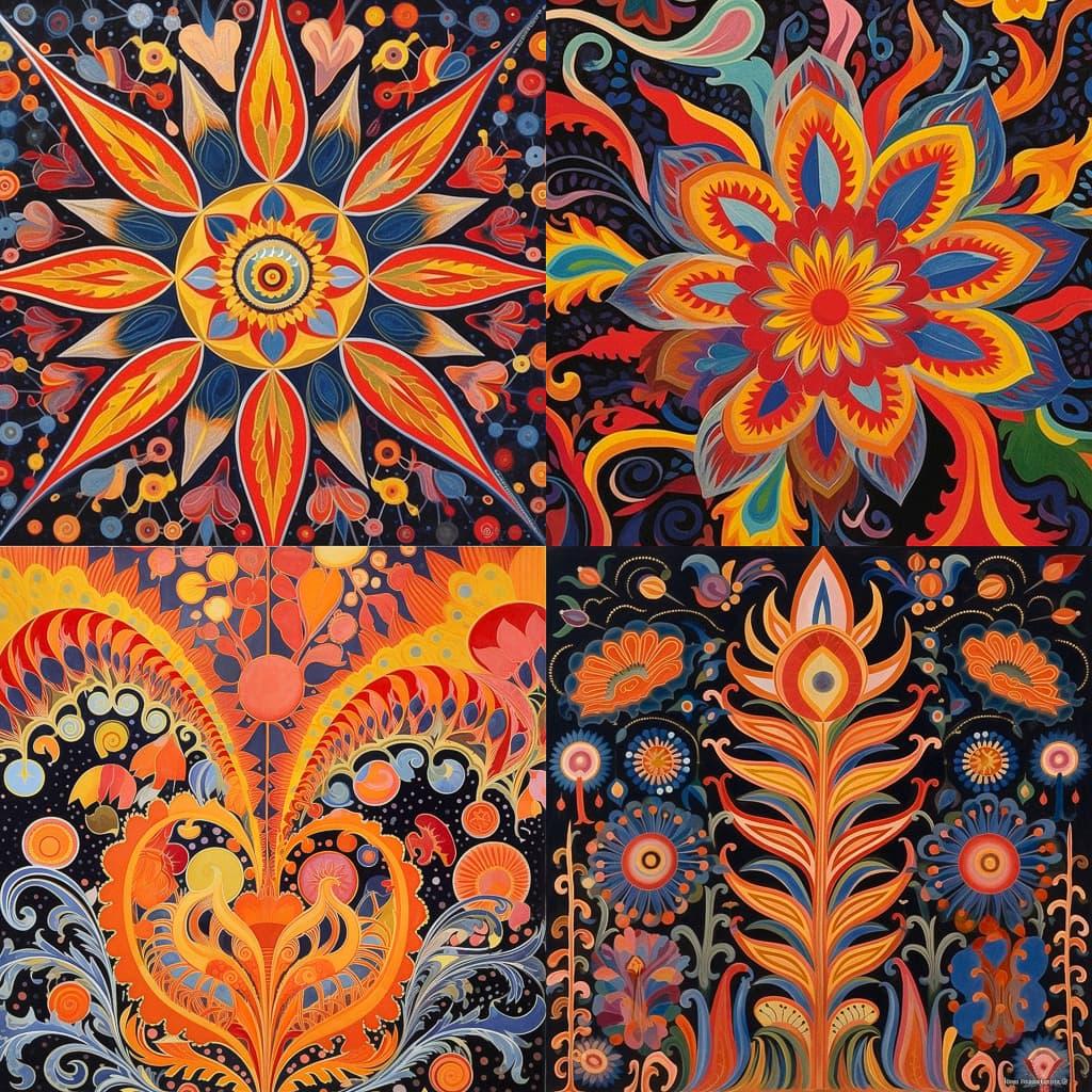 Philip Taaffe style, Midjourney V5.1, render 1 of 4