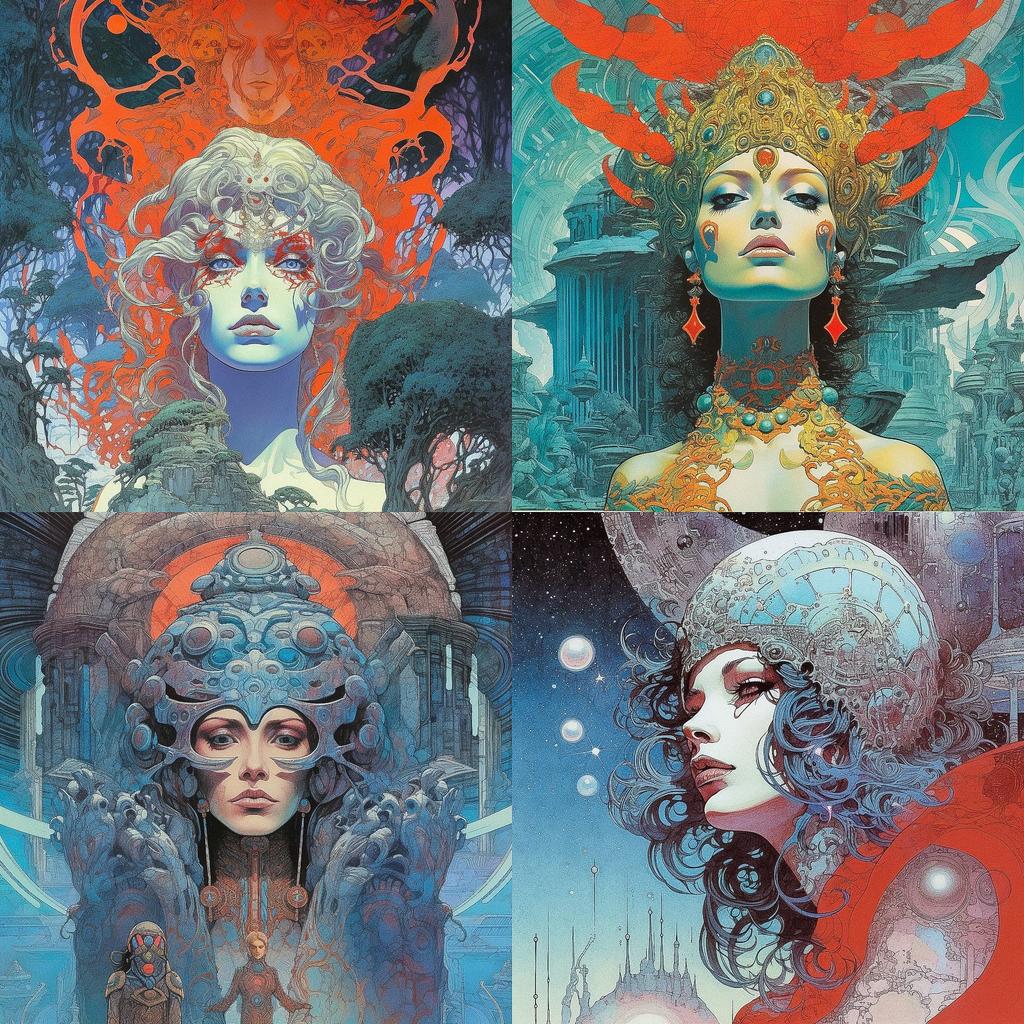 Philippe Druillet style, Midjourney V5.1, render 1 of 4