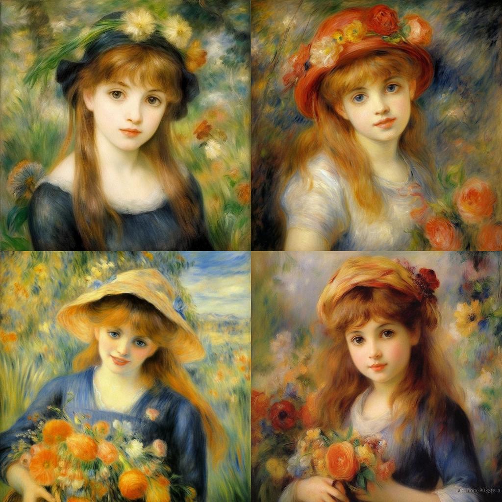 Pierre-Auguste Renoir style, Midjourney V5.1, render 1 of 4