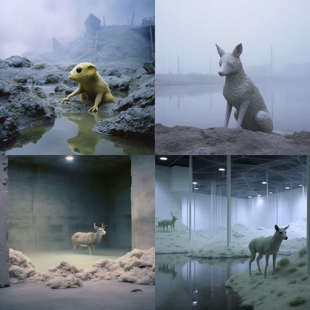 Pierre Huyghe style, Midjourney V5.1, render 1 of 4