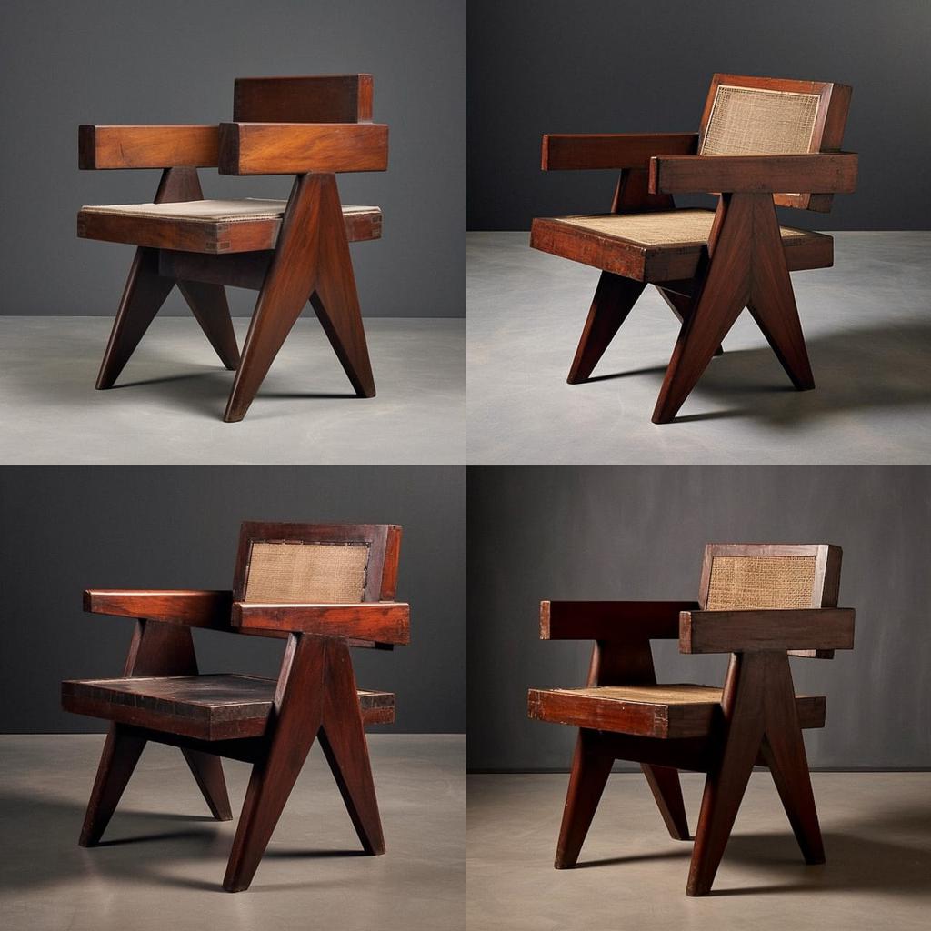 Pierre Jeanneret style, Midjourney V5.1, render 1 of 4