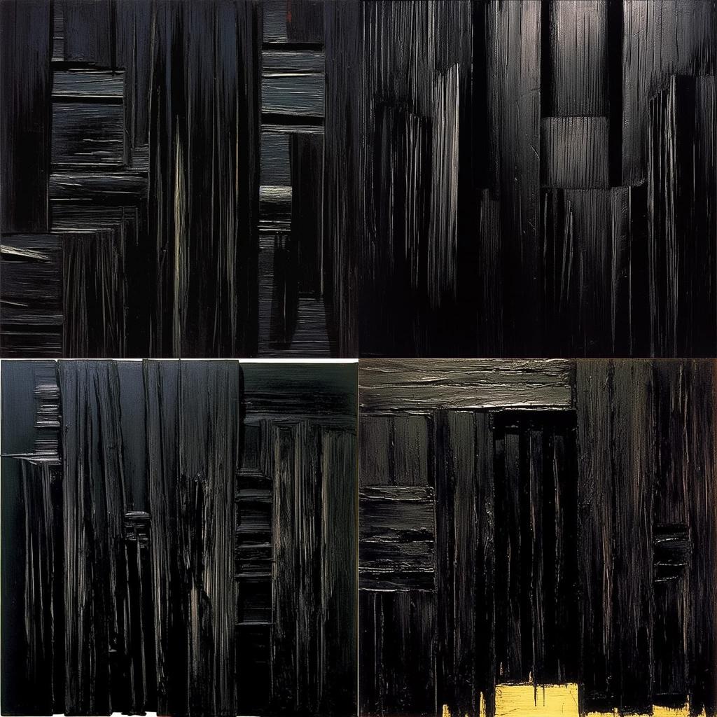 Pierre Soulages style, Midjourney V5.1, render 1 of 4