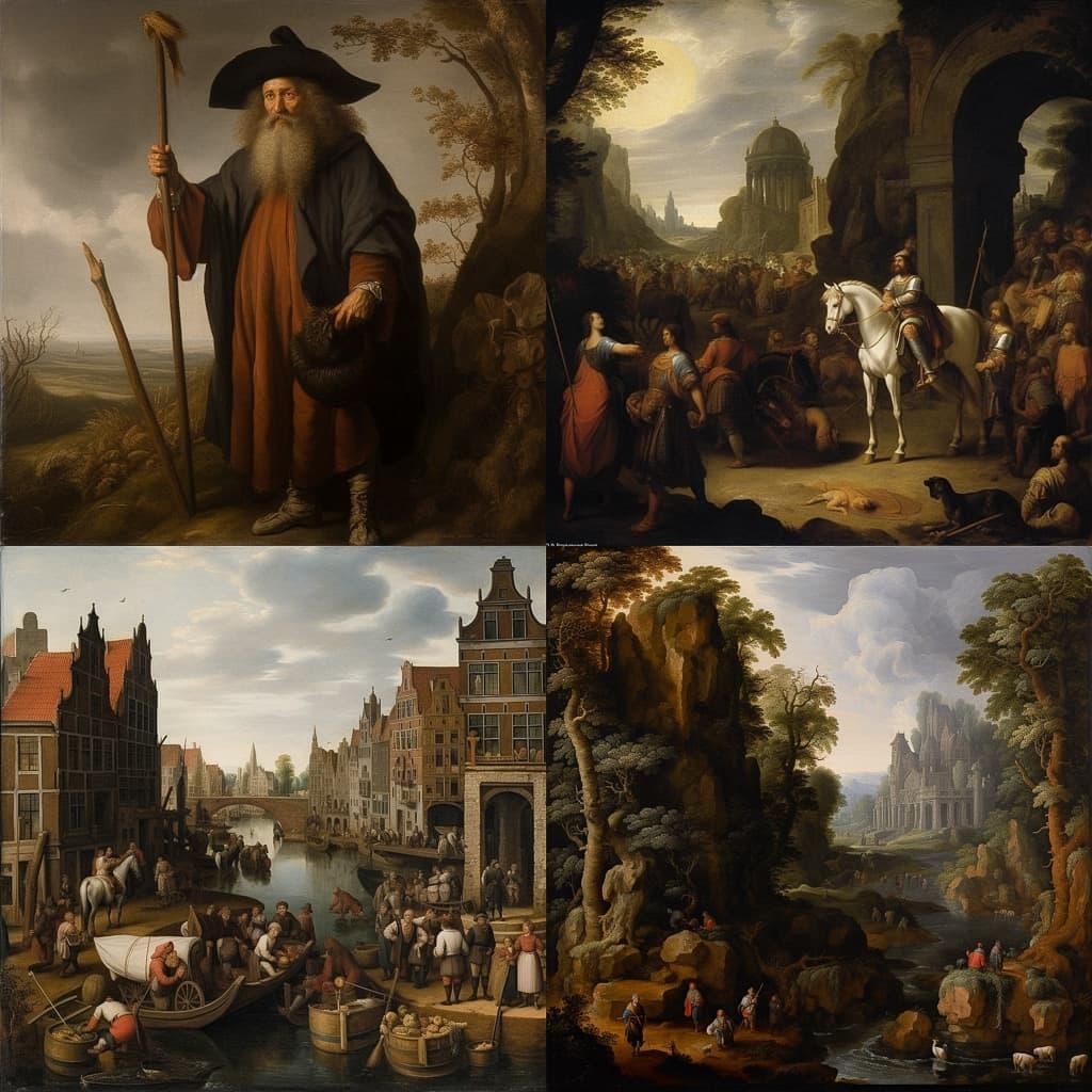 Pieter-Jansz van Asch style, Midjourney V5.1, render 1 of 4
