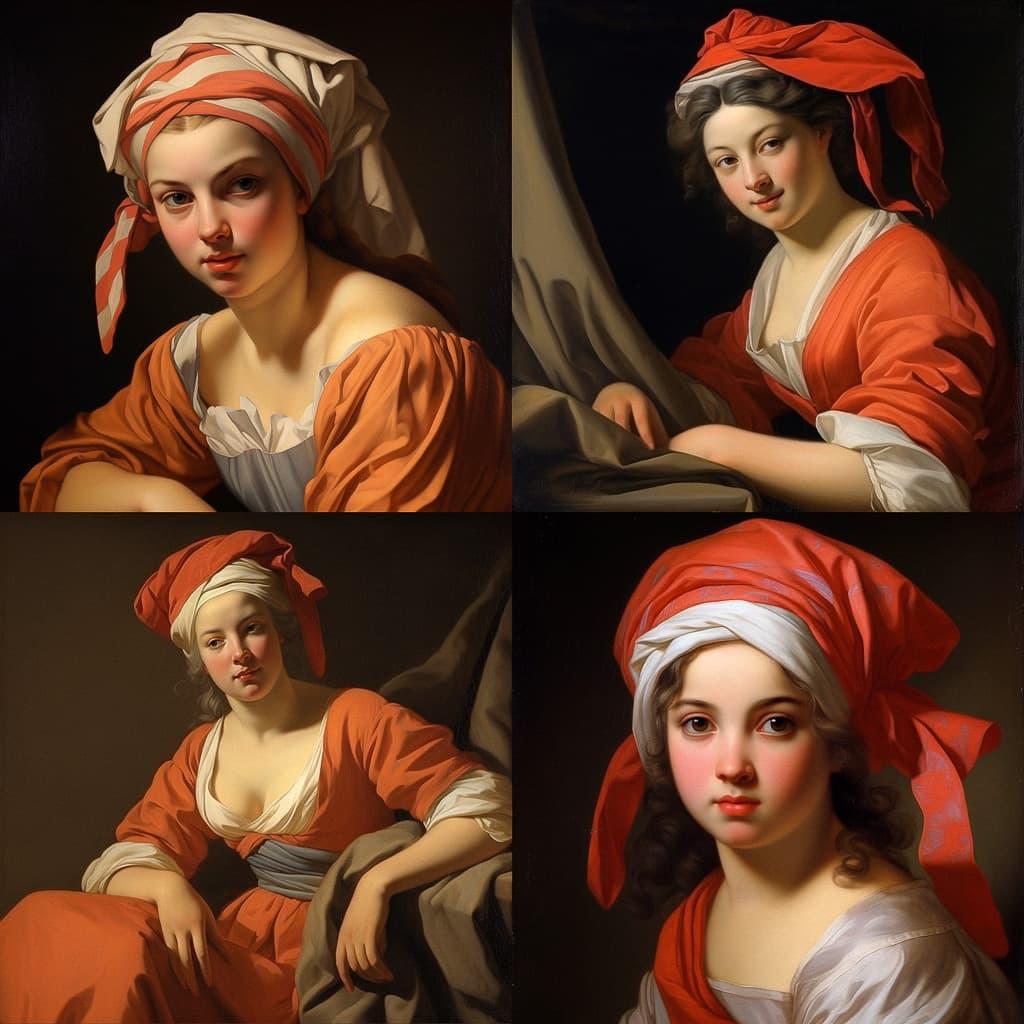 Pietro Antonio Rotari style, Midjourney V5.1, render 1 of 4