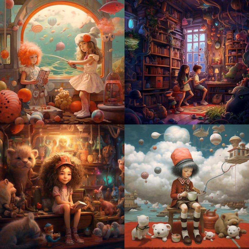 Playful atmosphere style, Midjourney V5.1, render 1 of 4