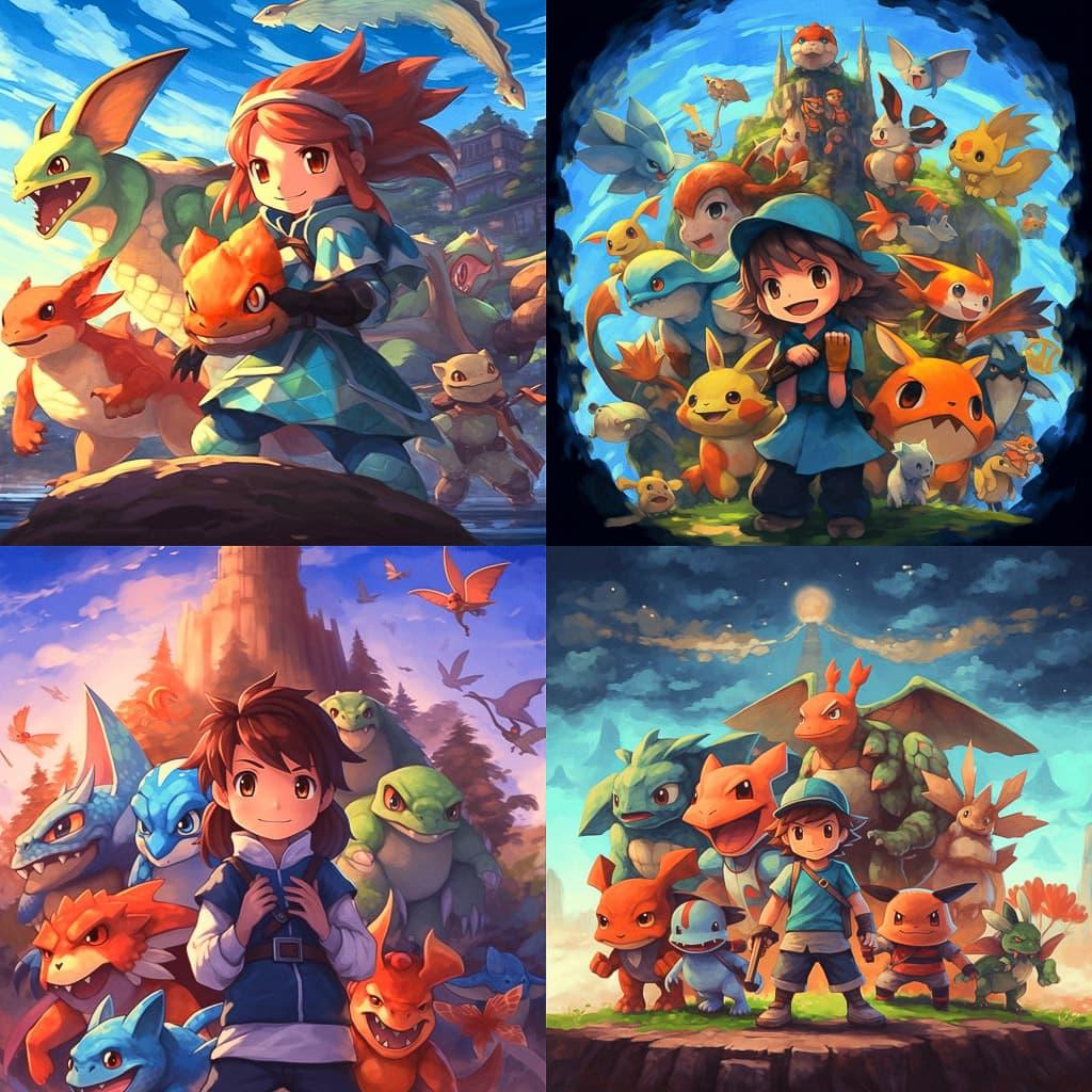 Pokemon style, Midjourney V5.1, render 1 of 4