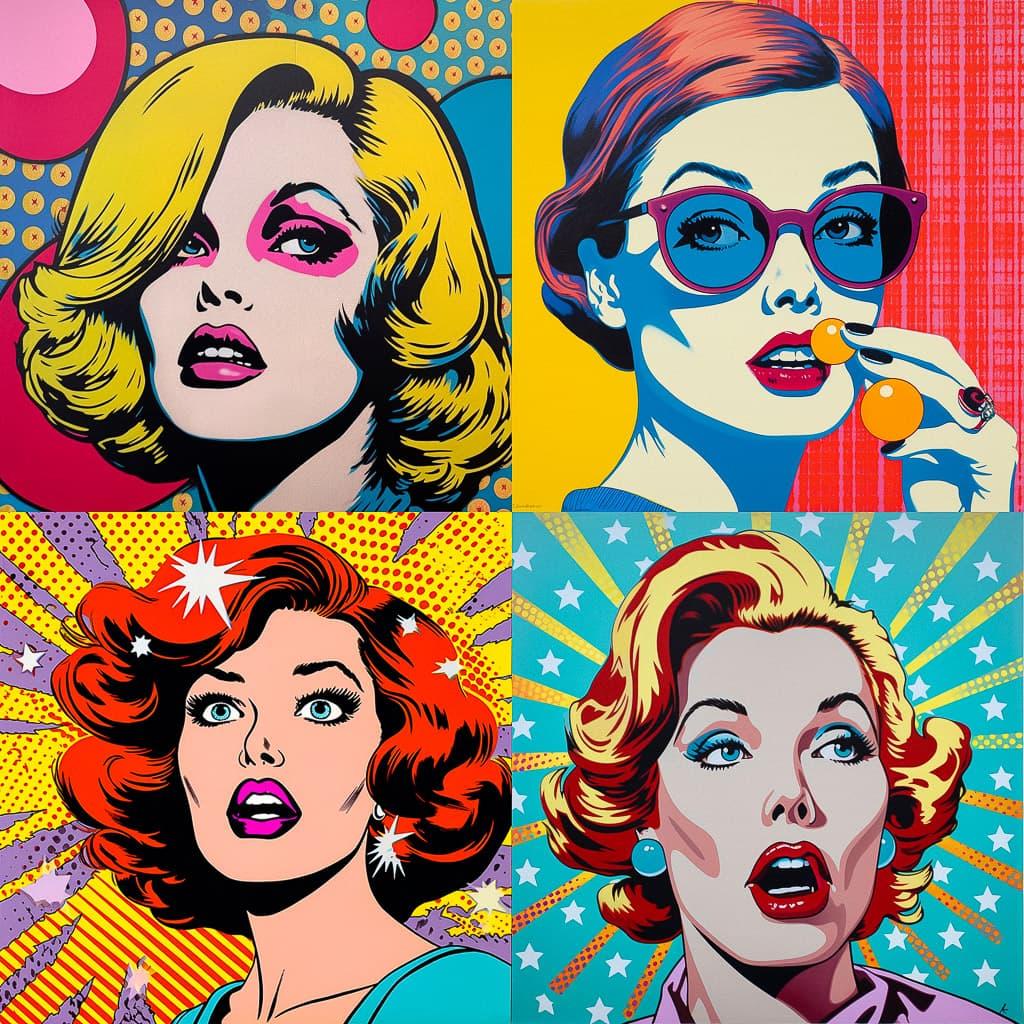 Pop art style, Midjourney V5.1, render 1 of 4