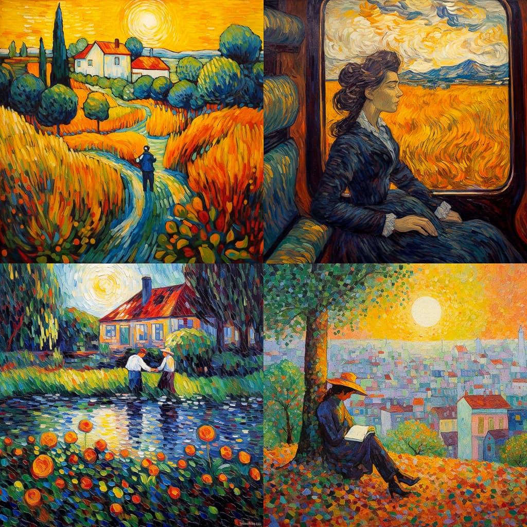Post-impressionism style, Midjourney V5.1, render 1 of 4
