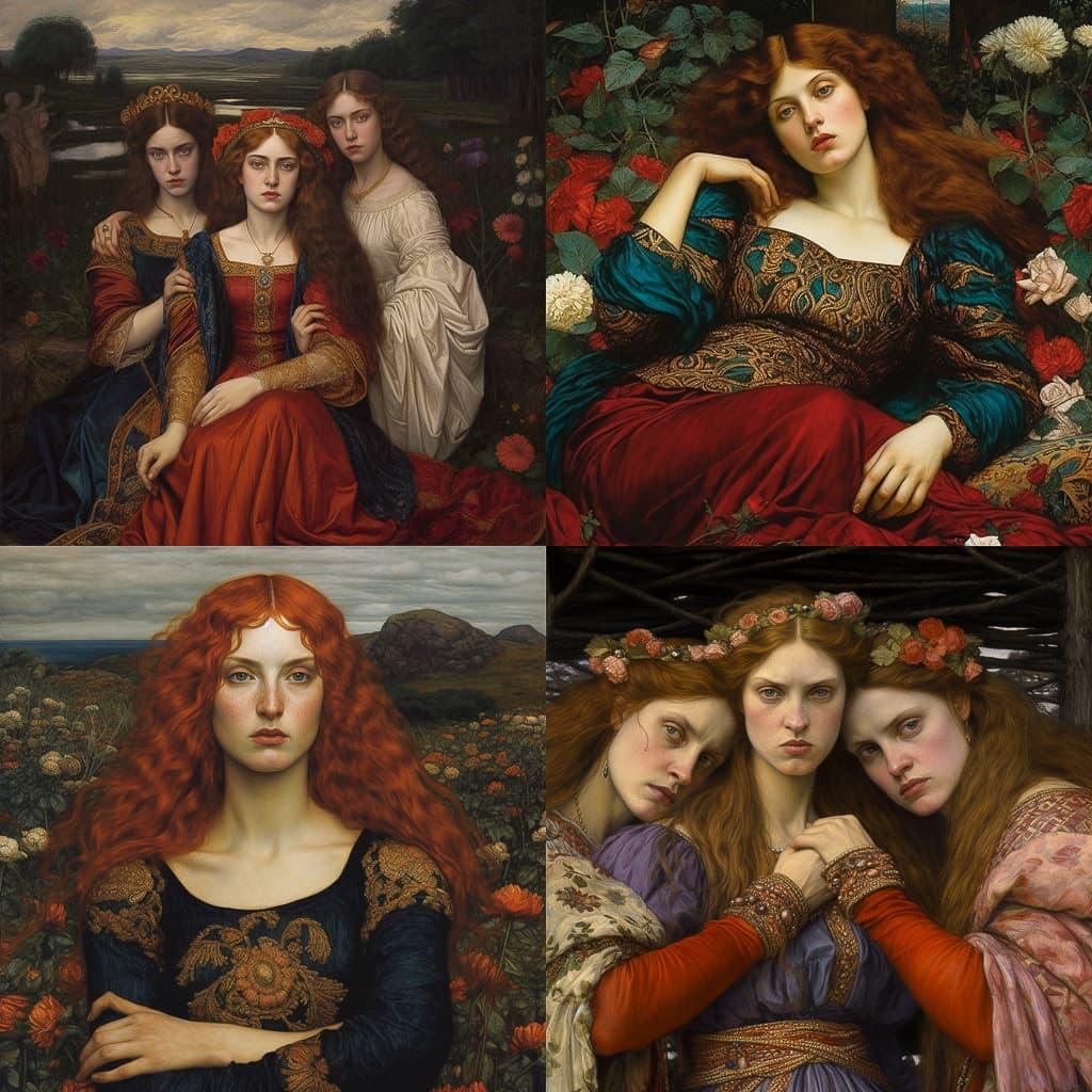 Pre-Raphaelitism style, Midjourney V5.1, render 1 of 4