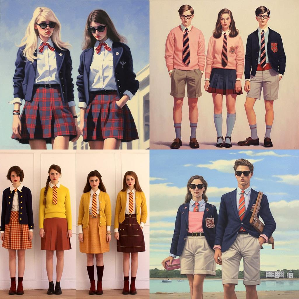 Preppy fashion style, Midjourney V5.1, render 1 of 4
