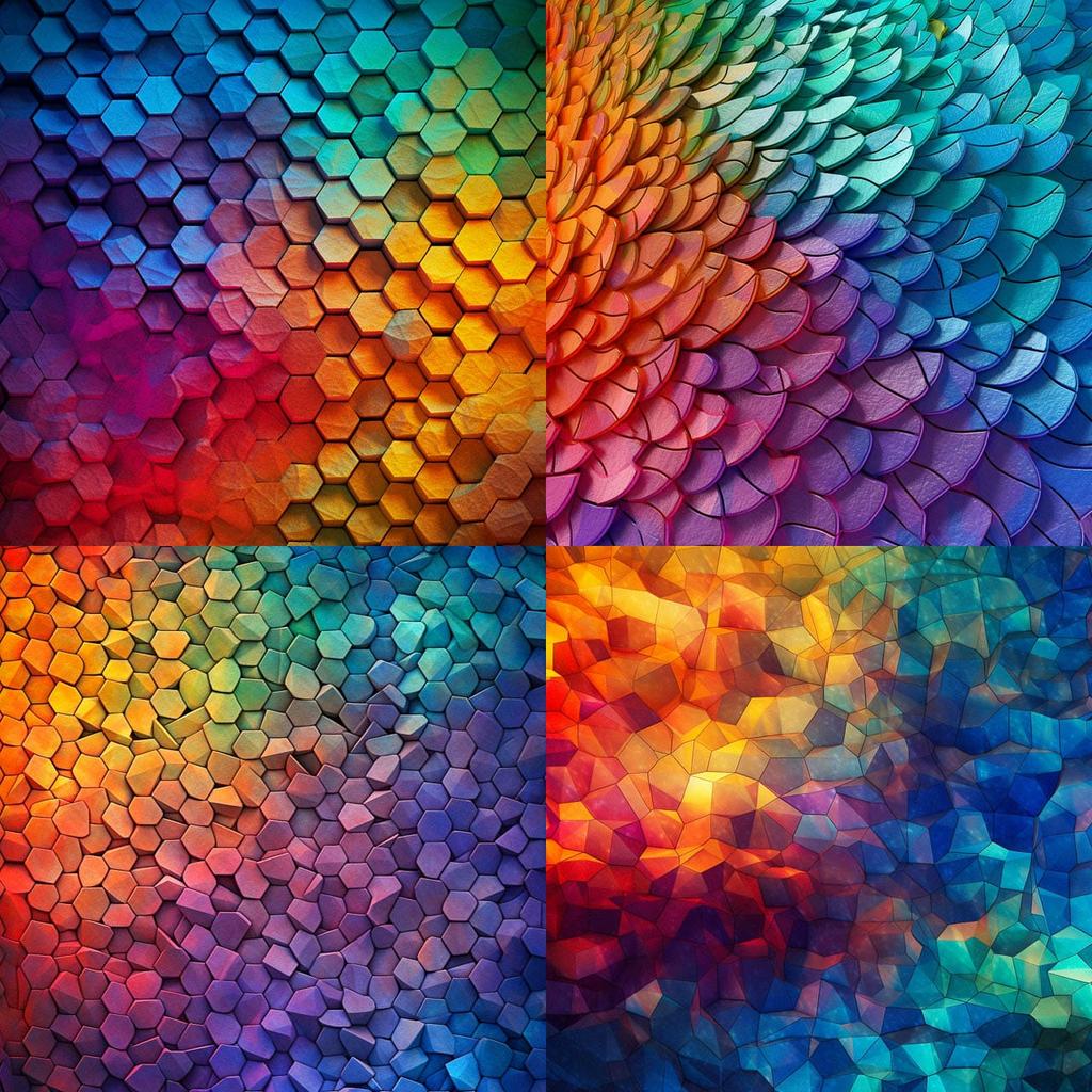 Prismatic texture style, Midjourney V5.1, render 1 of 4