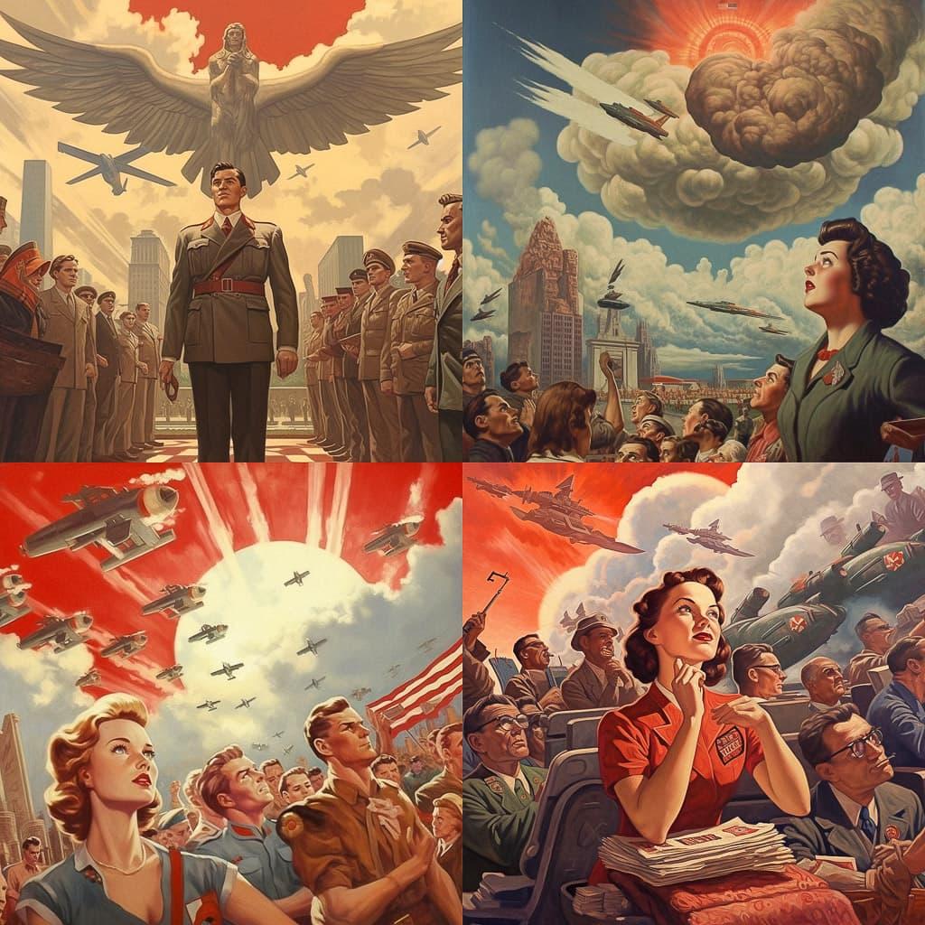 Propaganda art style, Midjourney V5.1, render 1 of 4