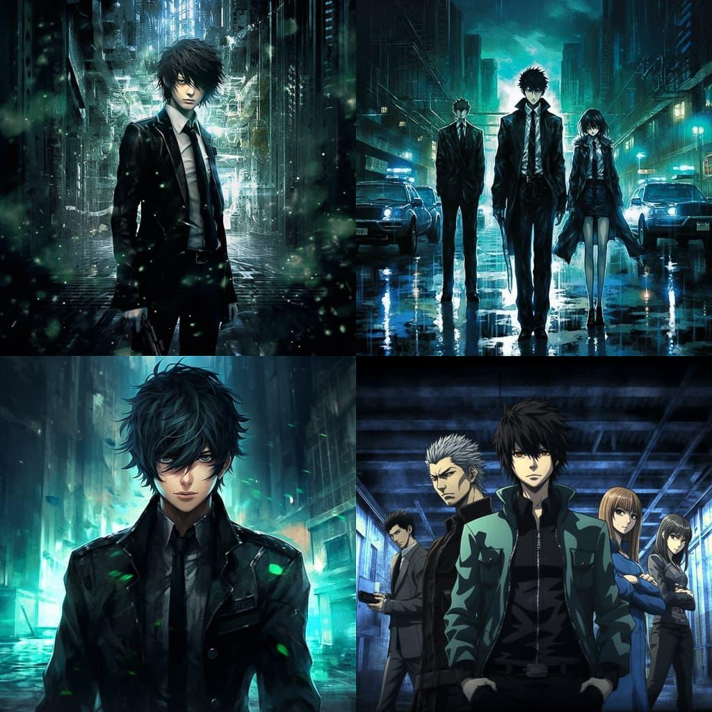 Psycho-Pass style, Midjourney V5.1, render 1 of 4