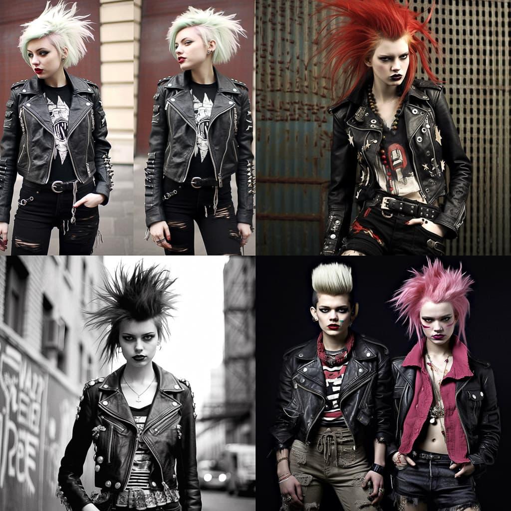 Punk fashion style, Midjourney V5.1, render 1 of 4