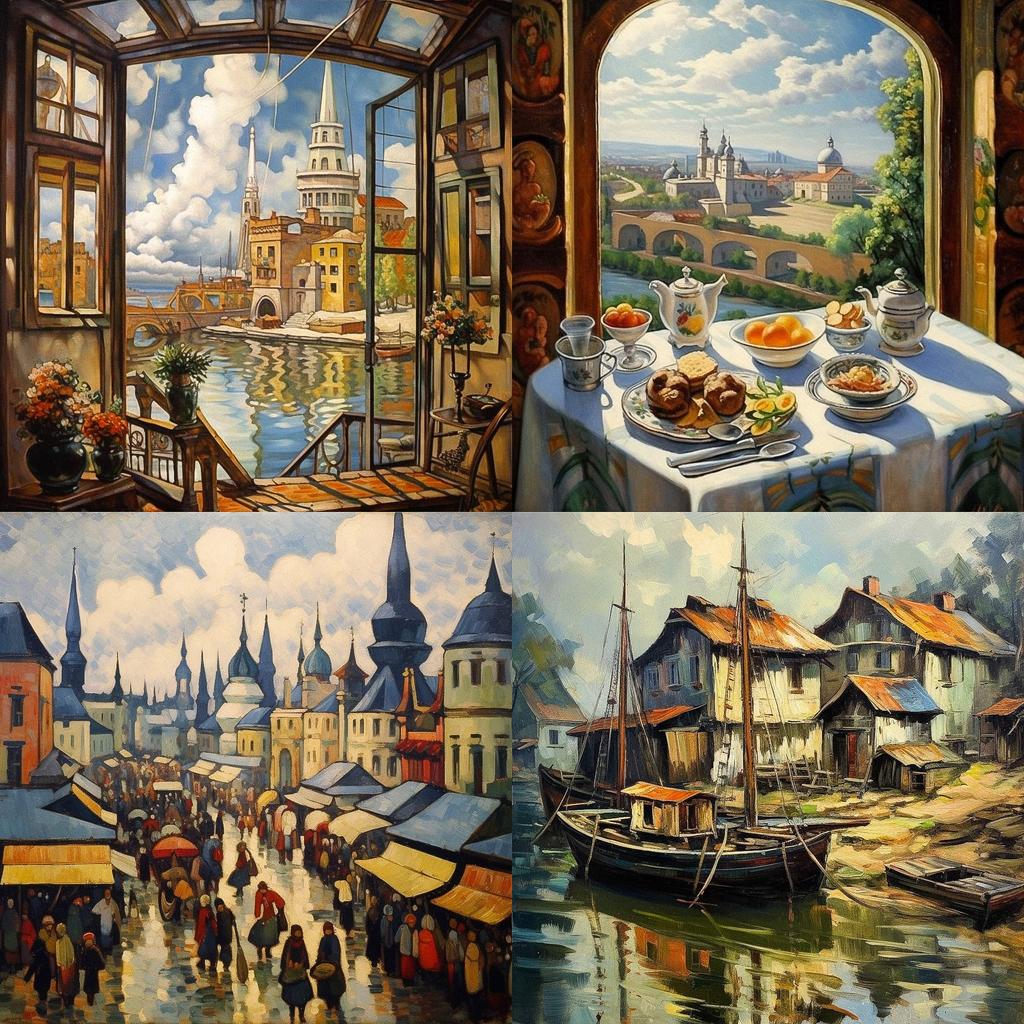 Pyotr Konchalovsky style, Midjourney V5.1, render 1 of 4