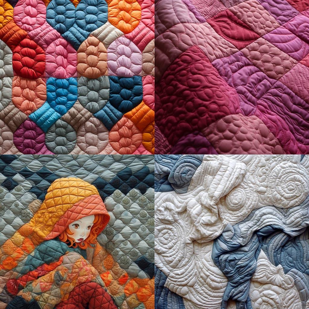 Quilted style, Midjourney V5.1, render 1 of 4