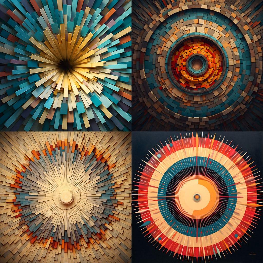 Radial composition style, Midjourney V5.1, render 1 of 4