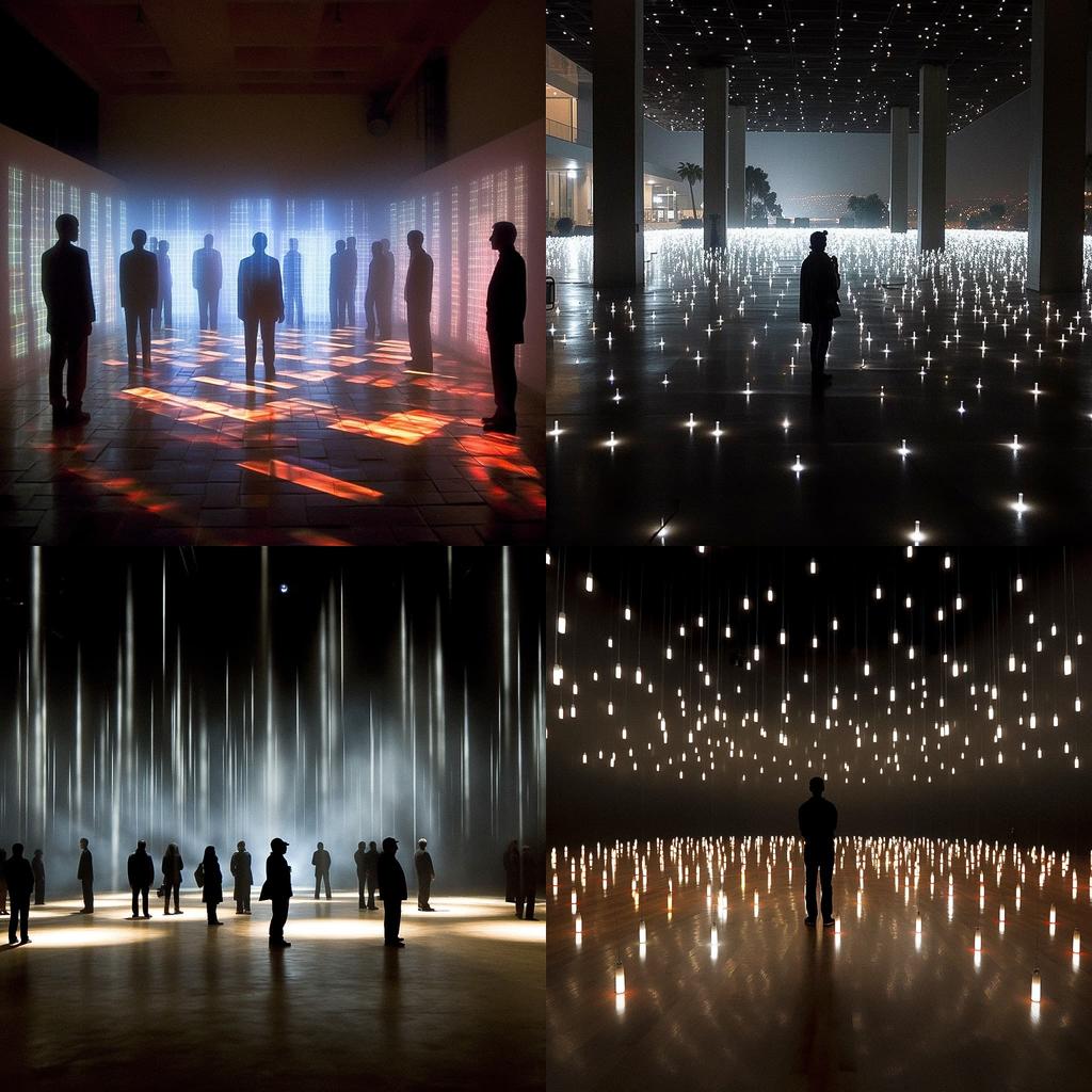 Rafael Lozano-Hemmer style, Midjourney V5.1, render 1 of 4