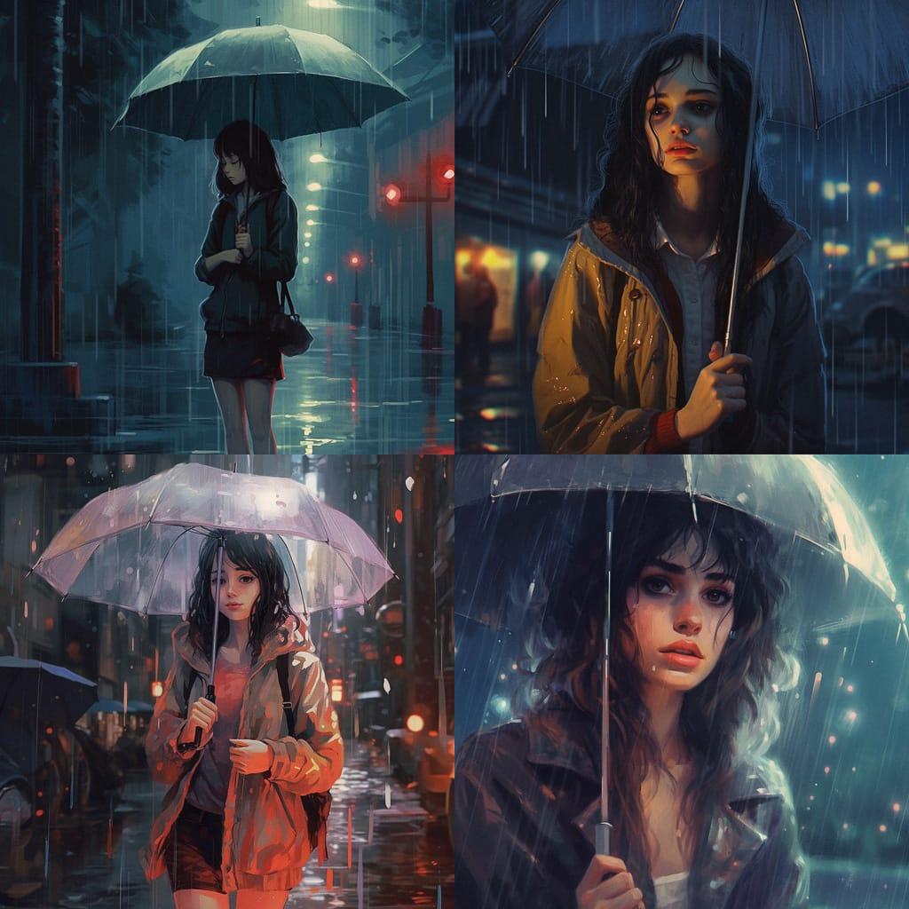 Rainy style, Midjourney V5.1, render 1 of 4