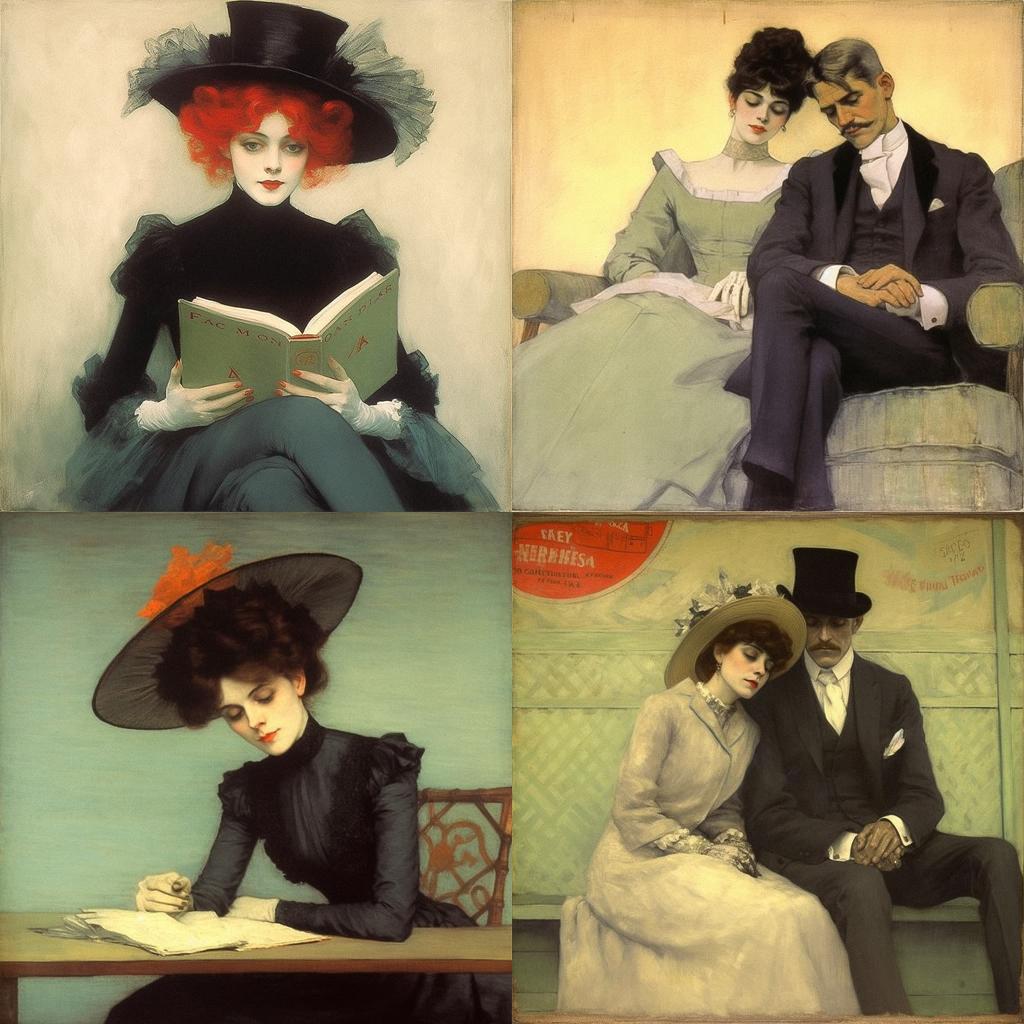 Ramon Casas style, Midjourney V5.1, render 1 of 4
