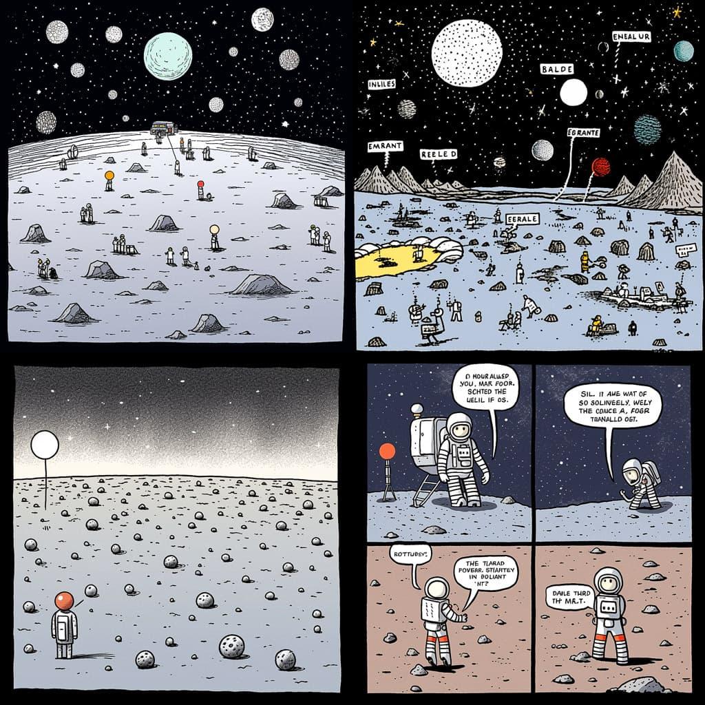 Randall Munroe style, Midjourney V5.1, render 1 of 4