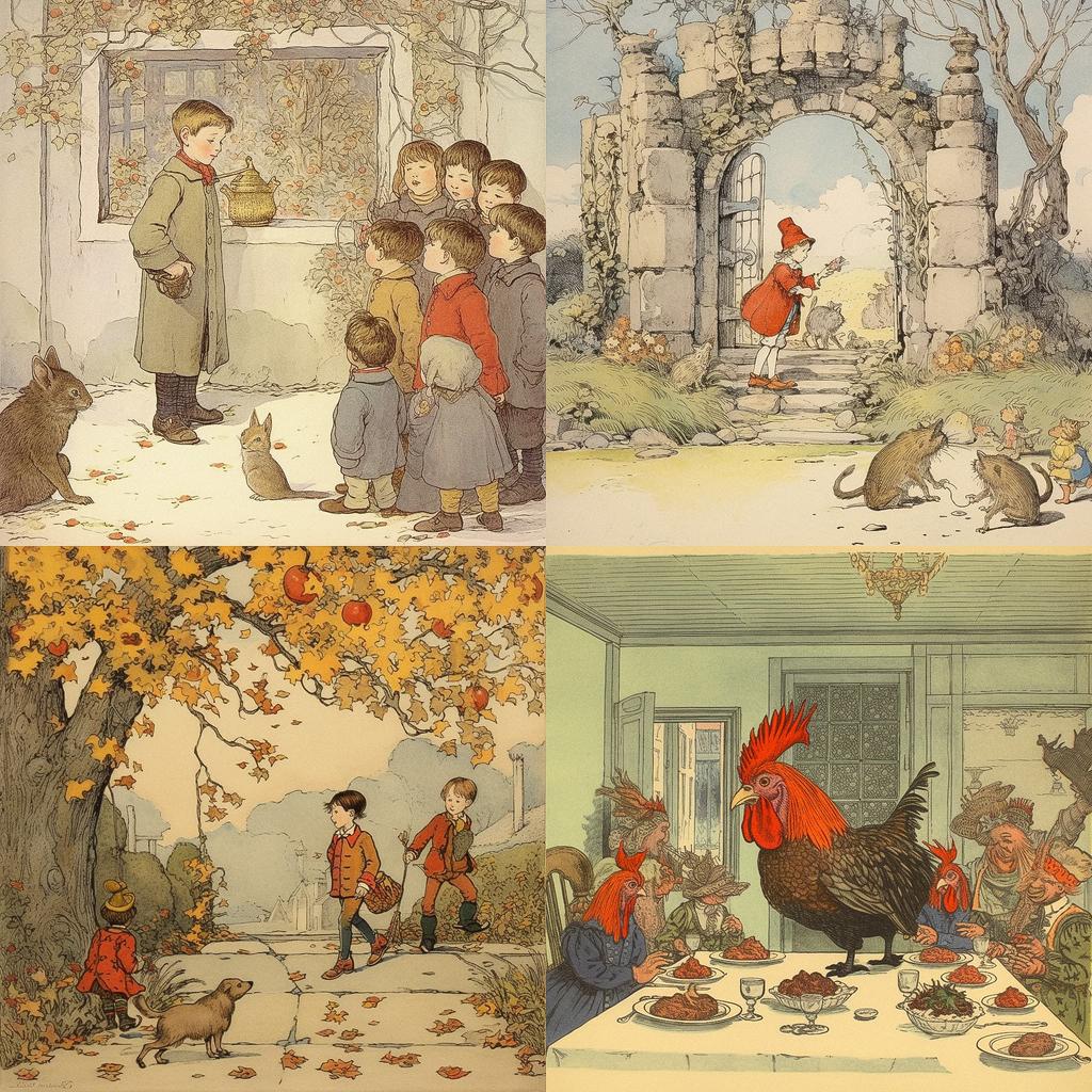 Randolph Caldecott style, Midjourney V5.1, render 1 of 4