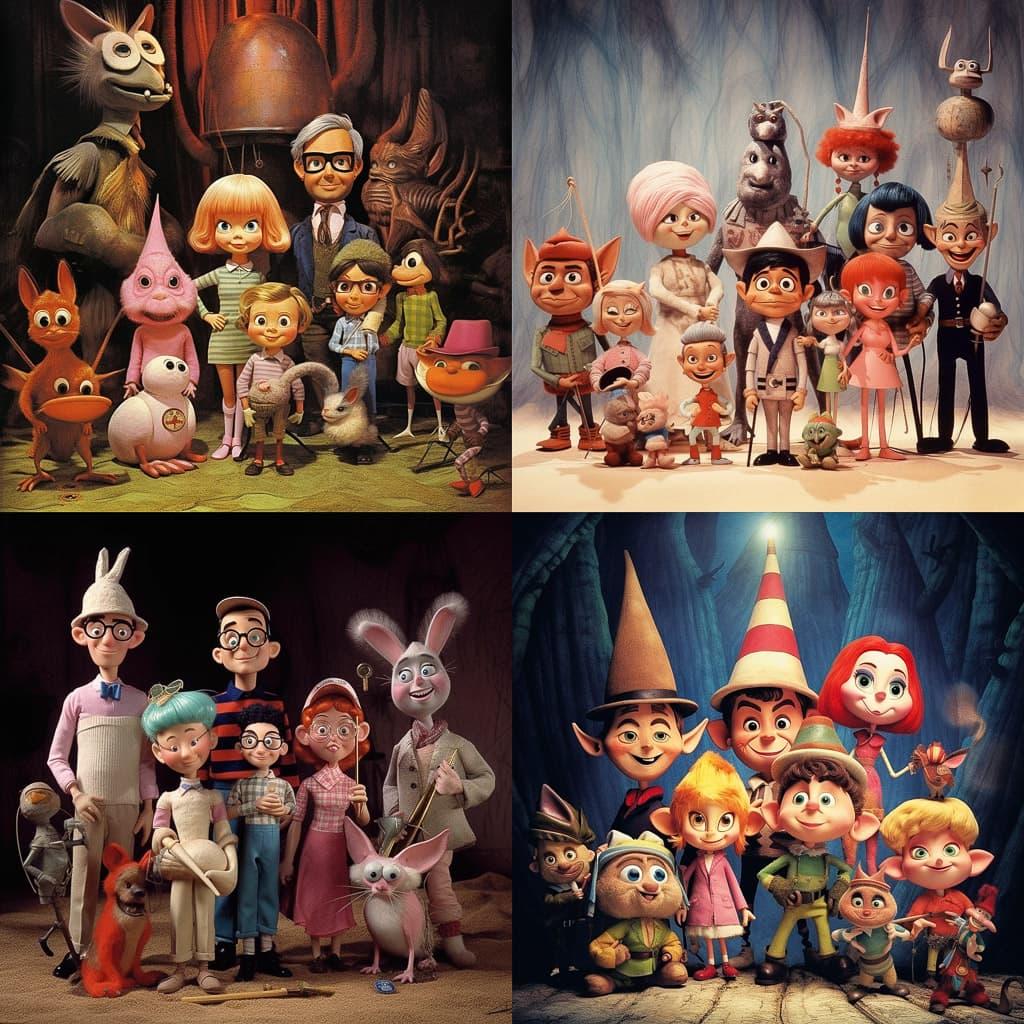 Rankin Bass style, Midjourney V5.1, render 1 of 4
