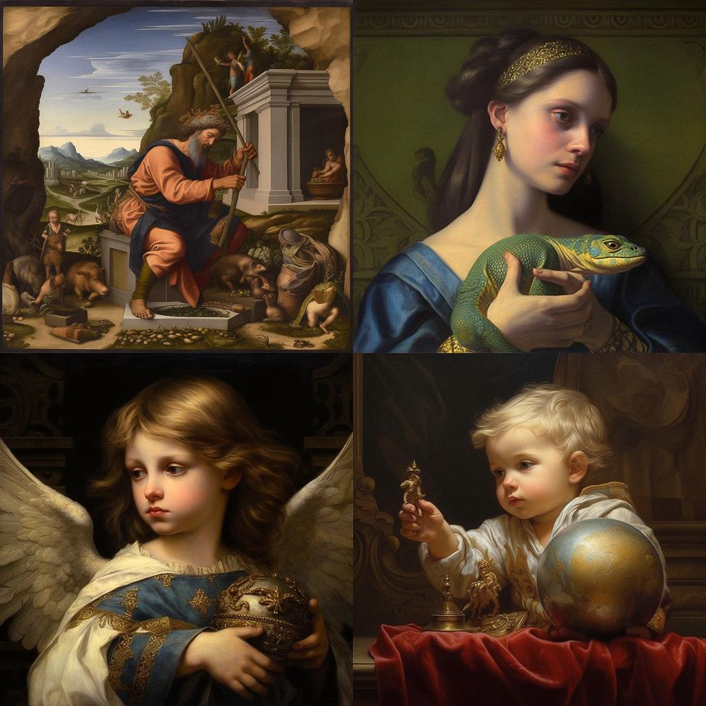 Raphael style, Midjourney V5.1, render 1 of 4