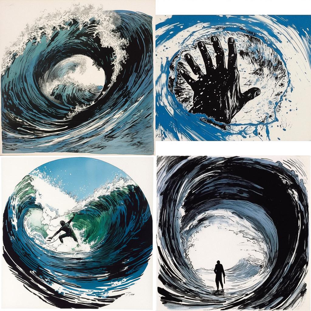 Raymond Pettibon style, Midjourney V5.1, render 1 of 4