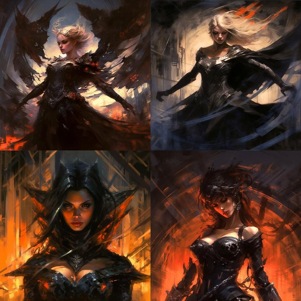 Raymond Swanland style, Midjourney V5.1, render 1 of 4