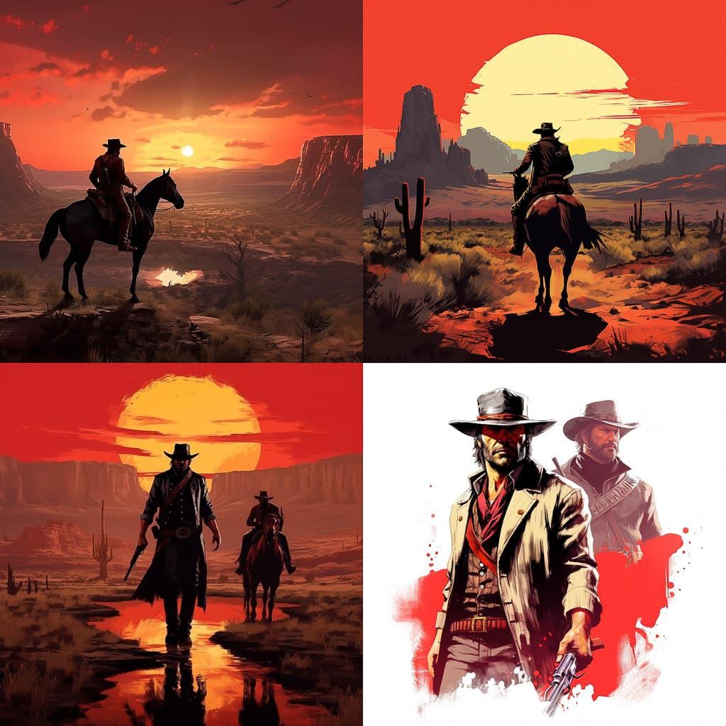 Red Dead Redemption style, Midjourney V5.1, render 1 of 4