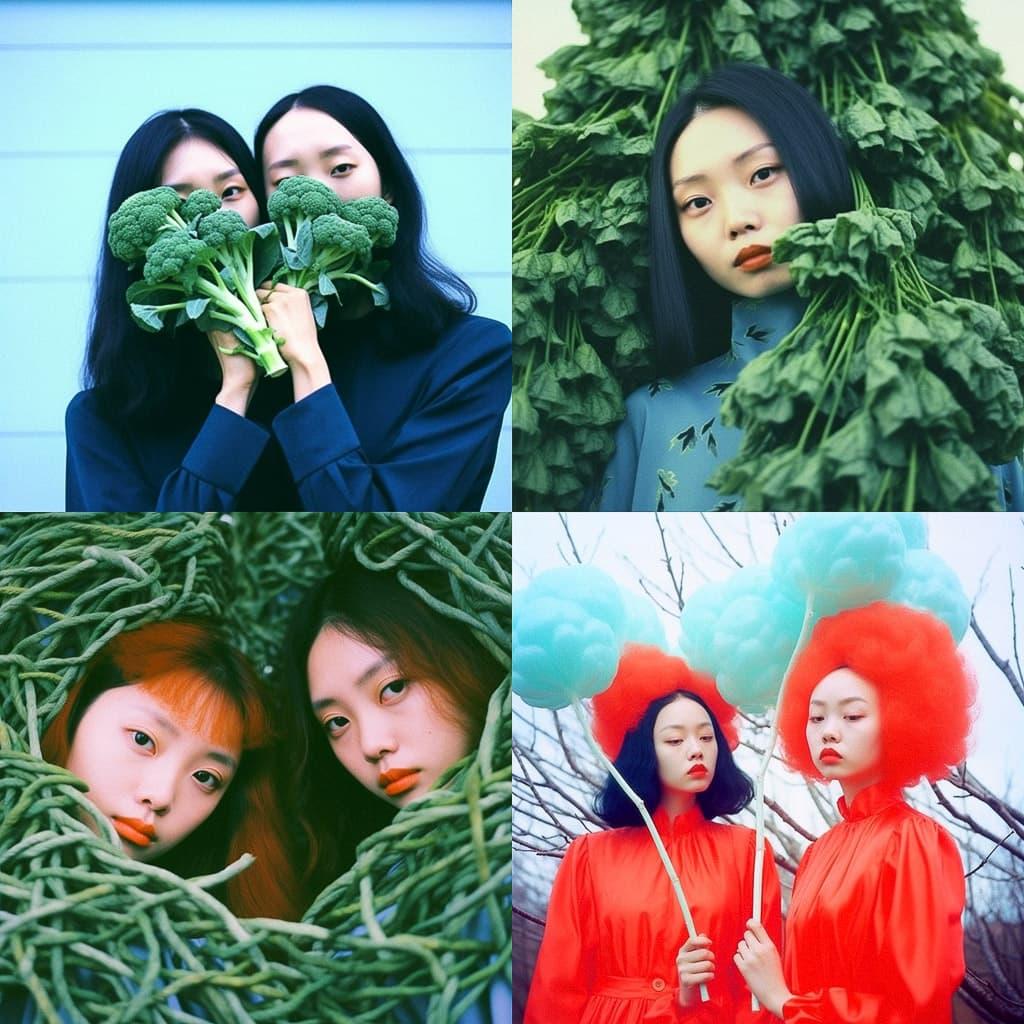 Ren Hang style, Midjourney V5.1, render 1 of 4