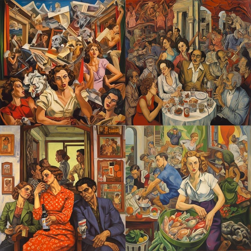 Renato Guttuso style, Midjourney V5.1, render 1 of 4