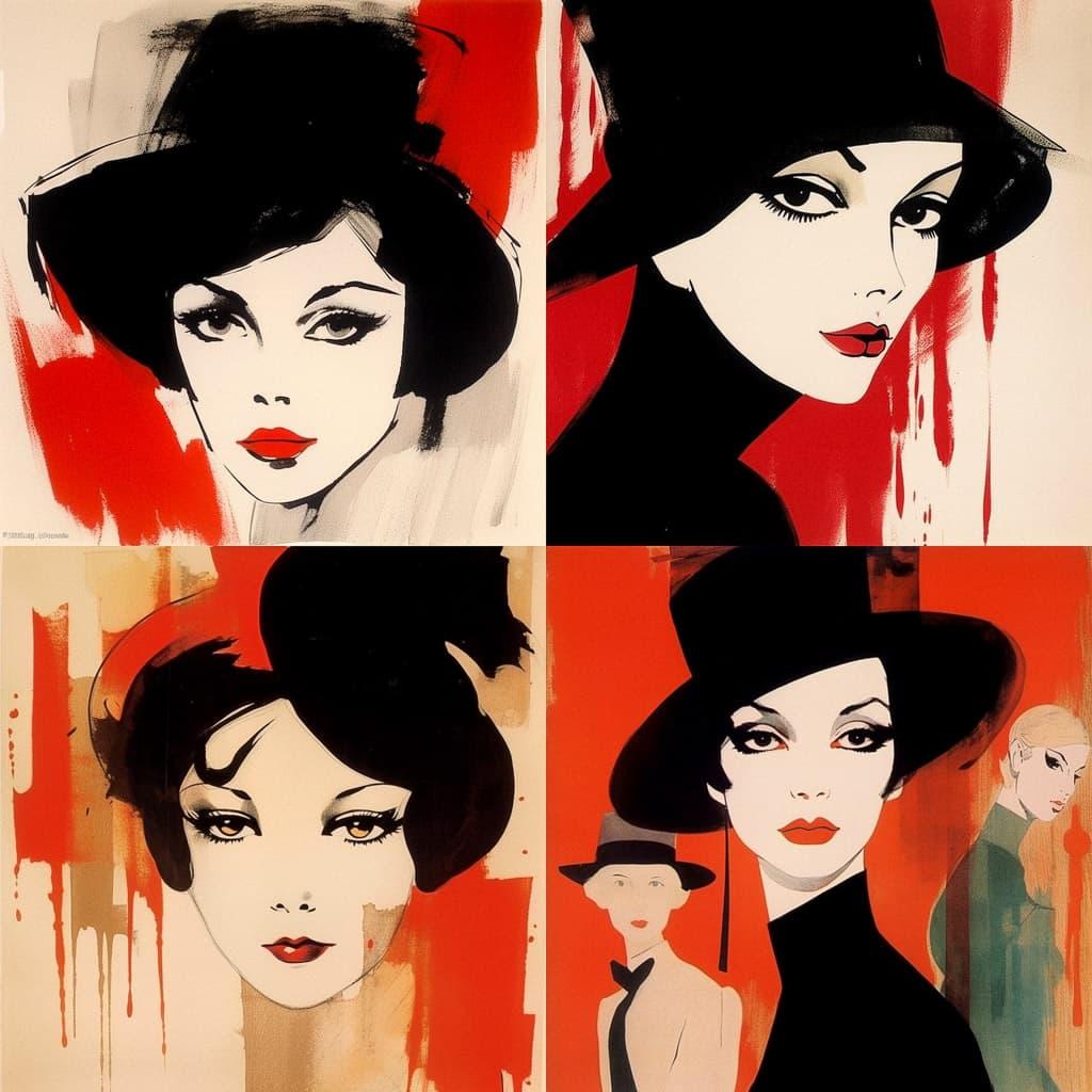 Rene Gruau style, Midjourney V5.1, render 1 of 4