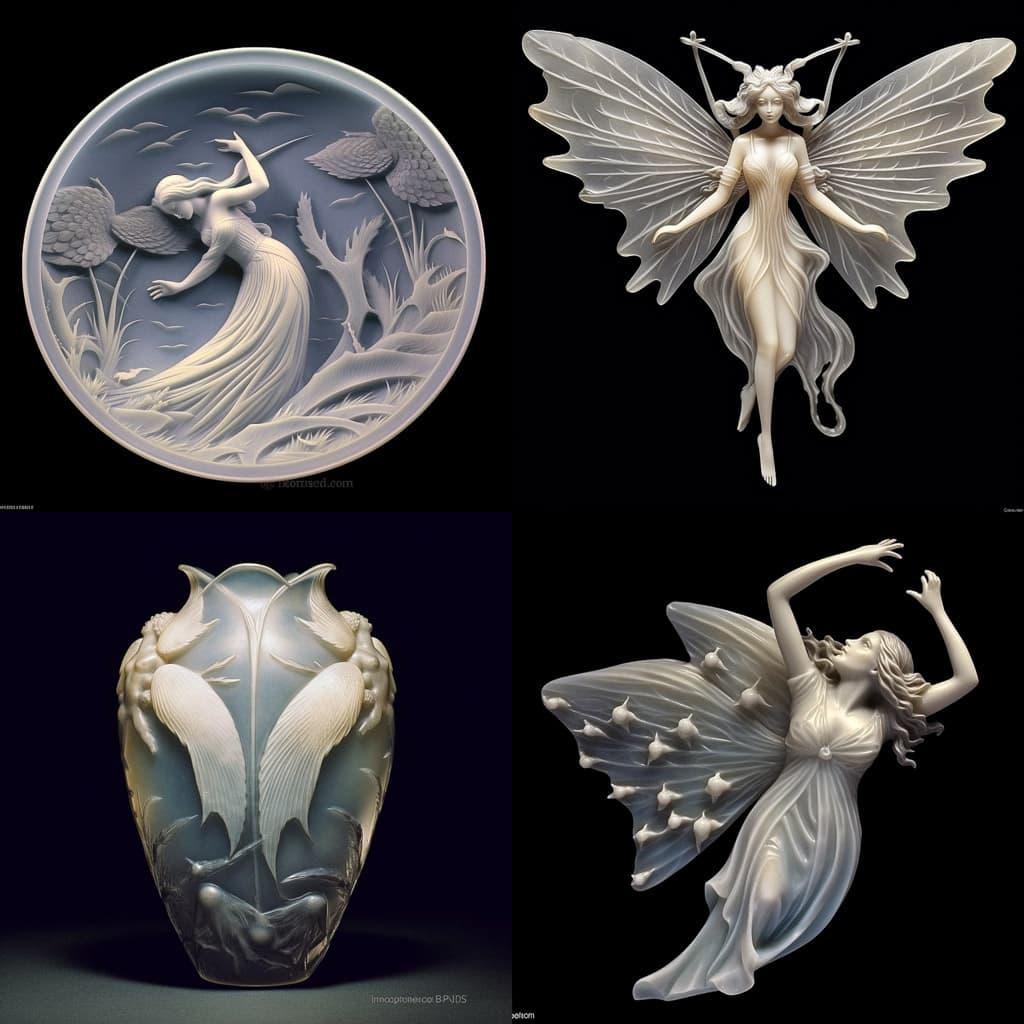 Rene Lalique style, Midjourney V5.1, render 1 of 4